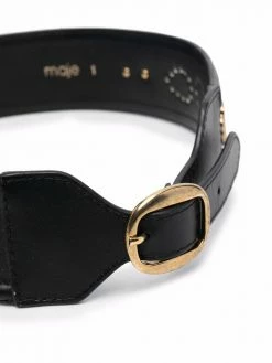 Maje wide corset leather belt
