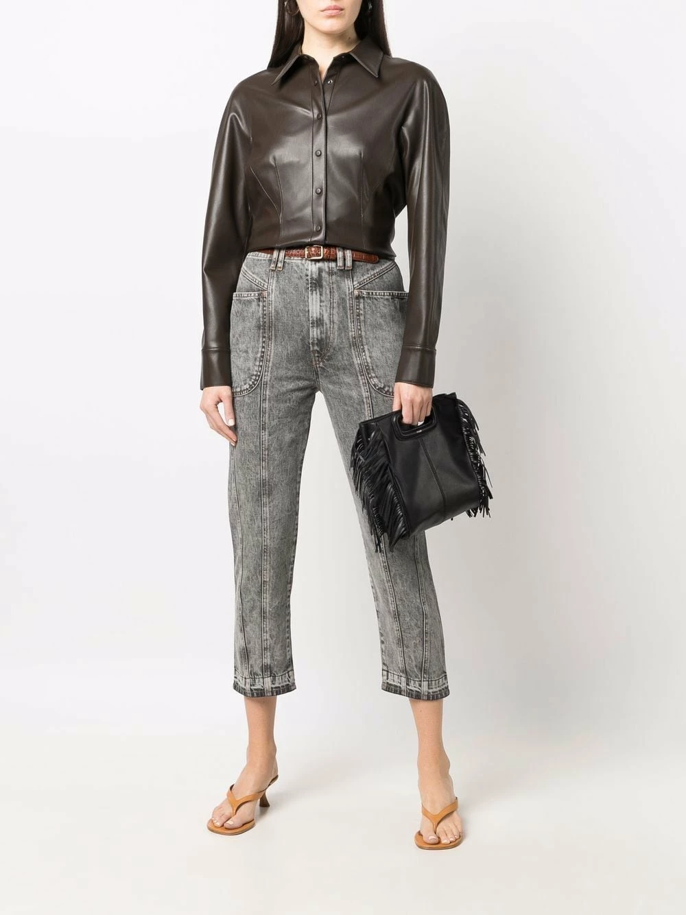 Maje M leather tote bag tote bags of women 4 Maje M leather tote bag