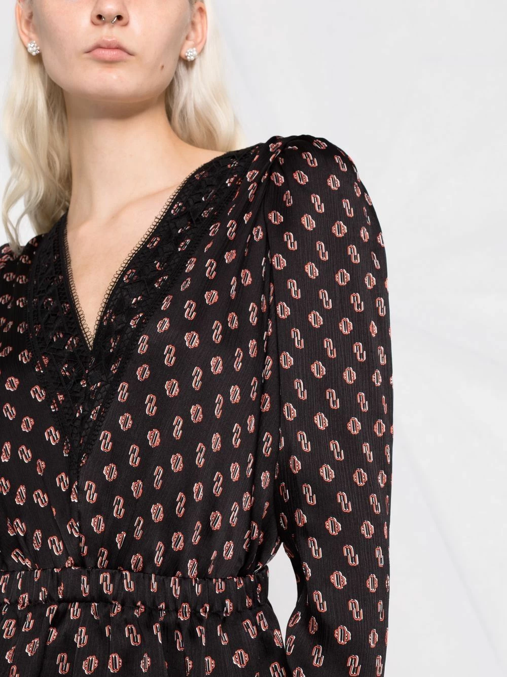 Maje Long sleeved silk playsuit playsuits of women 6 Maje long-sleeved silk playsuit