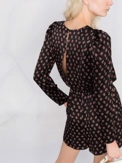 Maje Long sleeved silk playsuit playsuits of women 9 Maje long-sleeved silk playsuit