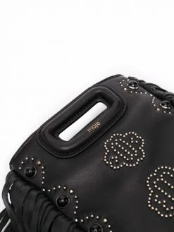 Maje stud-embellished fringed tote bag
