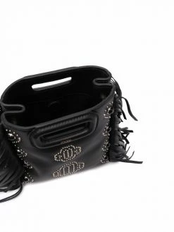 Maje stud-embellished fringed tote bag