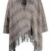 Maje Checked fringed cape capes of women 2 Maje checked fringed cape