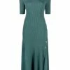 Maje fine ribbed flared dress
