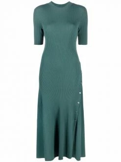 Maje fine ribbed flared dress