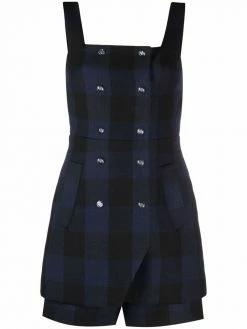 Maje checked double breasted playsuit
