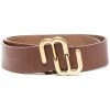 Maje logo-plaque leather belt