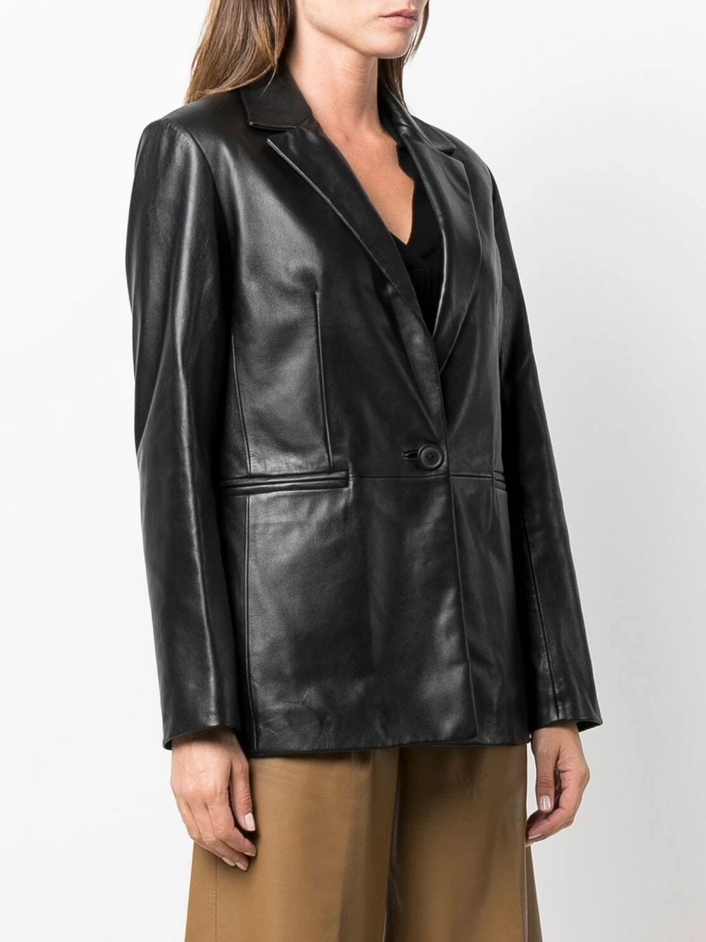 Maje Single breasted leather blazer blazers of women 5 Maje single-breasted leather blazer