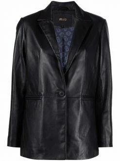 Maje single-breasted leather blazer