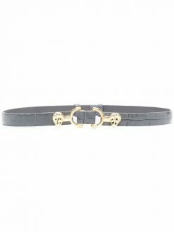 Maje croc-effect skinny belt
