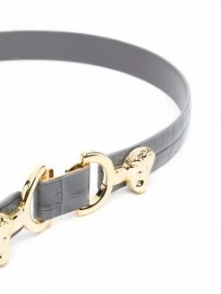 Maje croc-effect skinny belt