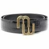 Maje logo-plaque crocodile-effect leather belt