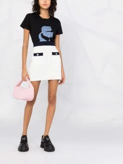 Maje contrast-trim mini skirt