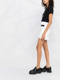 Maje contrast-trim mini skirt