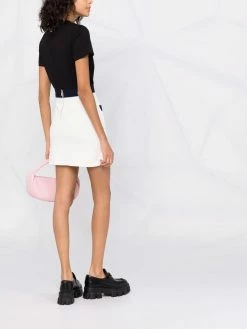 Maje contrast-trim mini skirt