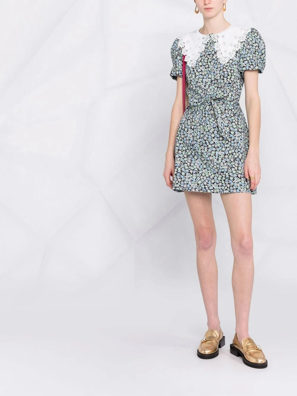 Maje Floral print belted minidress playsuits of women 4 Maje floral-print belted minidress