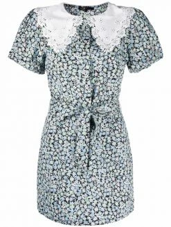 Maje floral-print belted minidress