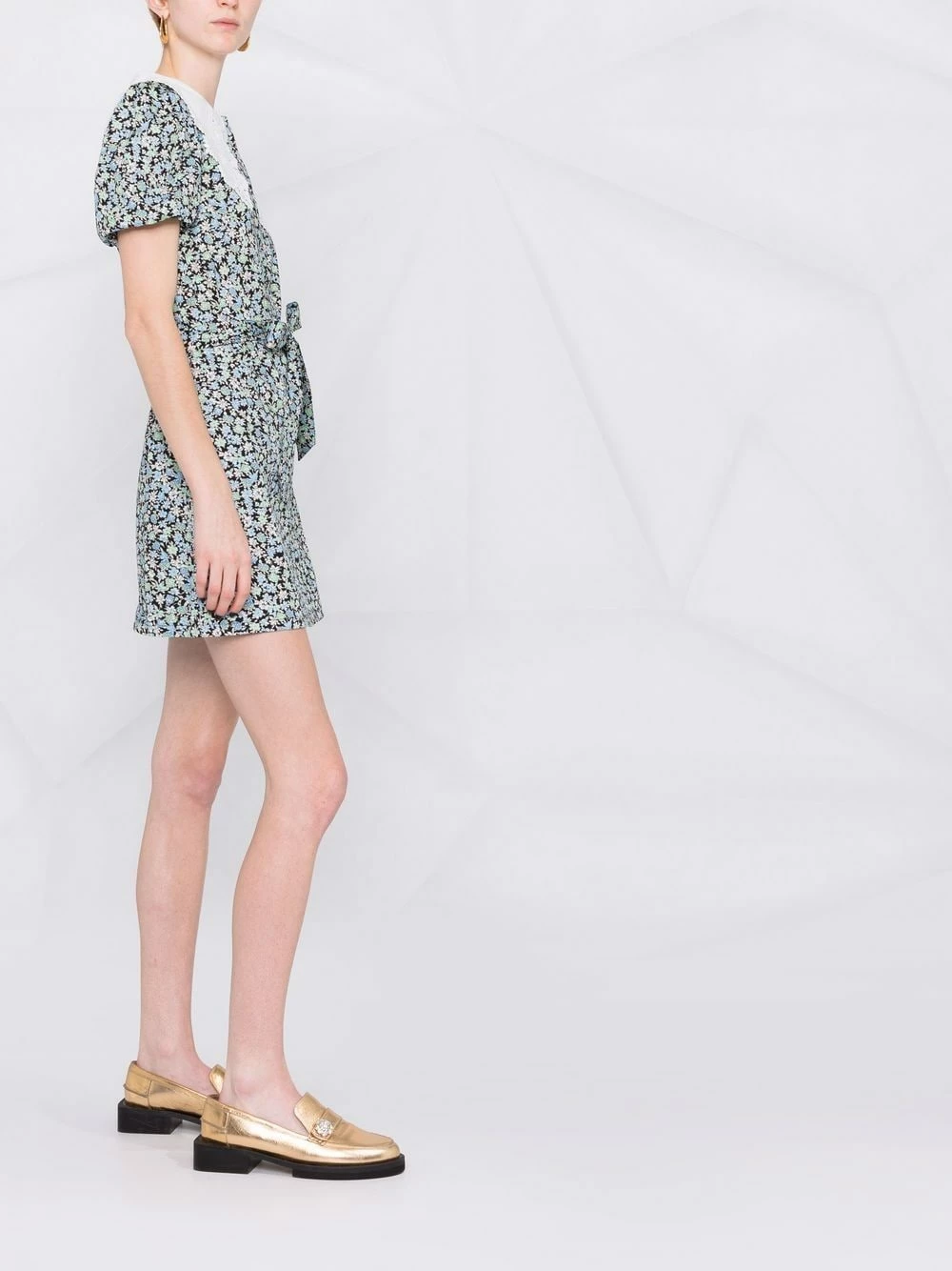 Maje Floral print belted minidress playsuits of women 8 Maje floral-print belted minidress