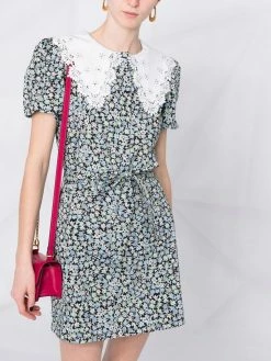 Maje Floral print belted minidress playsuits of women 12 Maje floral-print belted minidress