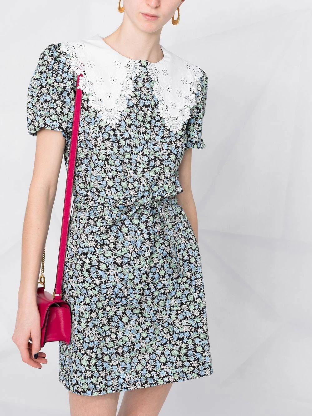 Maje Floral print belted minidress playsuits of women 7 Maje floral-print belted minidress