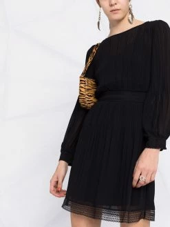 Maje Lace trim pleated minidress day dresses of women 12 Maje lace trim pleated minidress