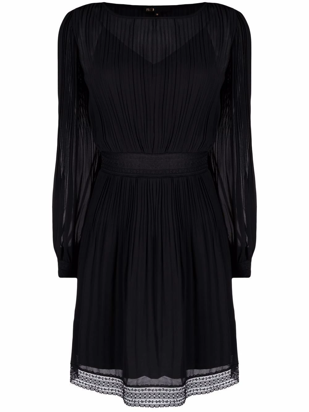 Maje Lace trim pleated minidress day dresses of women 3 Maje lace trim pleated minidress