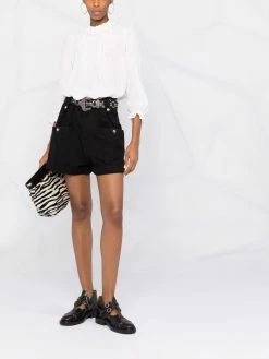 Maje ruffle-trim cotton blouse