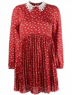 Maje horse-print pleated dress