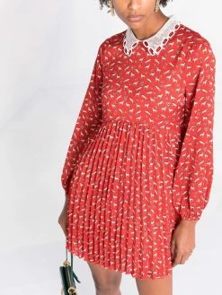 Maje horse-print pleated dress