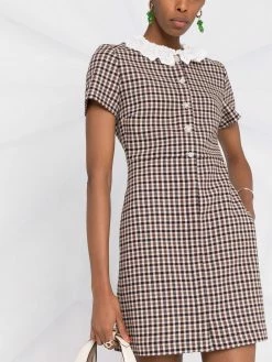 Maje check pattern shift dresss