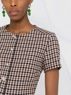 Maje check pattern shift dresss