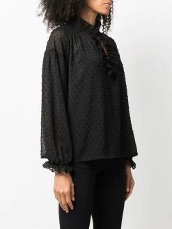 Maje Liana frilled-neck blouse