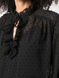 Maje Liana frilled-neck blouse