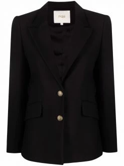 Maje embossed buttons single-breasted blazer