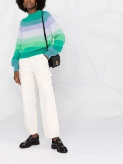 Maje stripe-pattern purl-knit jumper