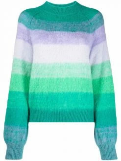 Maje stripe-pattern purl-knit jumper