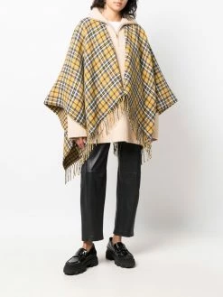 Maje check-pattern fringed scarf