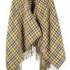 Maje check-pattern fringed scarf