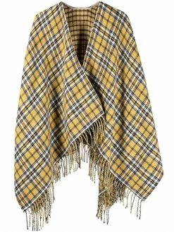 Maje check-pattern fringed scarf