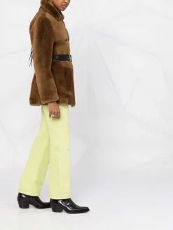 Maje Gaban reversible leather and faux-fur jacket