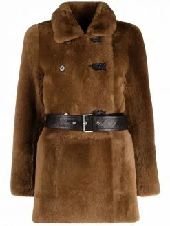 Maje Gaban reversible leather and faux-fur jacket