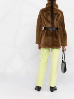Maje Gaban reversible leather and faux-fur jacket