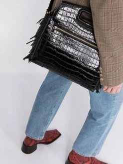 Maje M Walk crocodile-embossed bag