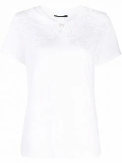 Maje embroidered collar T-shirt