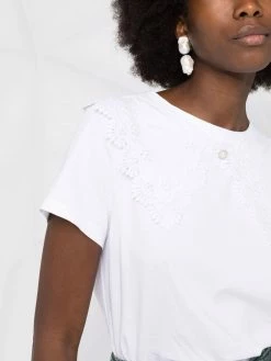 Maje embroidered collar T-shirt