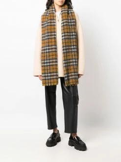 Maje plaid woolen scarf