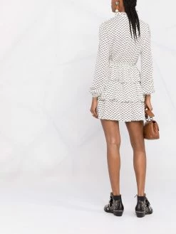 Maje bow print tiered dress