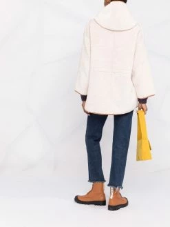 Maje Contrasting edge hooded shearling coat faux fur & shearling coats of women 11 Maje contrasting edge hooded shearling coat