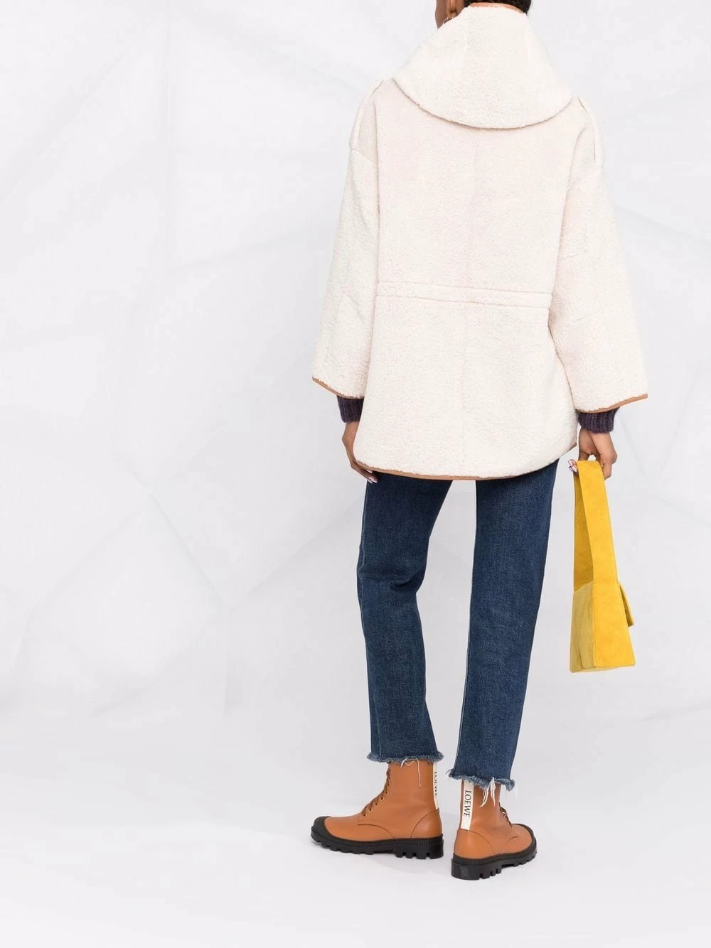 Maje Contrasting edge hooded shearling coat faux fur & shearling coats of women 6 Maje contrasting edge hooded shearling coat