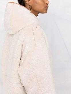 Maje Contrasting edge hooded shearling coat faux fur & shearling coats of women 10 Maje contrasting edge hooded shearling coat